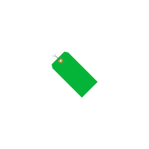 Box Packaging Global Industrial Shipping Tag Pre Wired#7 5-3/4inL x 2-7/8inW Fluorescent Green 1000/Pk G12073B - main